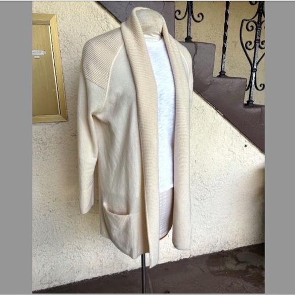 VINCE Wool/Cashmere Open Front Cardigan w/ Ribbed Knit Trim & Pockets EUC/sz S - Picture 2 of 16